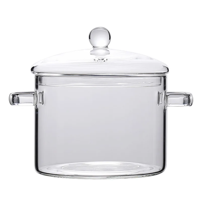Стеклянная антипригарная Кастрюля для приготовления пищи посуда из боросиликатного стекла с крышкой (1600172790552)