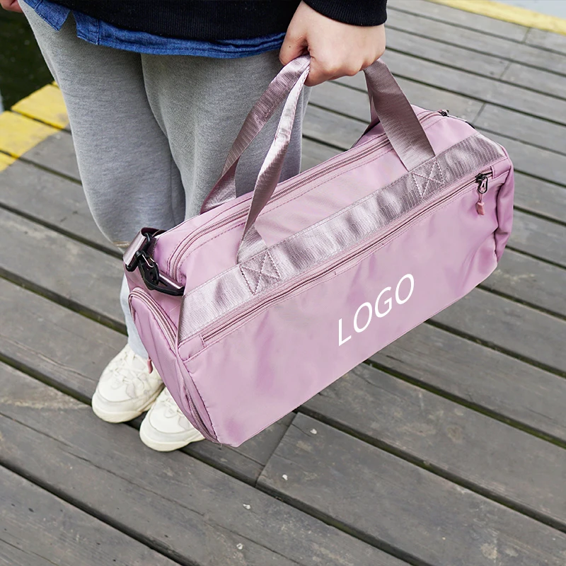 wholesale custom logo trendy stylish personalized printed travel sport fitness gym duffel bag pink duffle bag for men