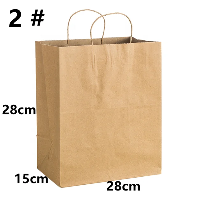 Cheap Custom Printed Logo Size cardboard Food packaging white brown Kraft Gift Craft Shopping Paper Bag