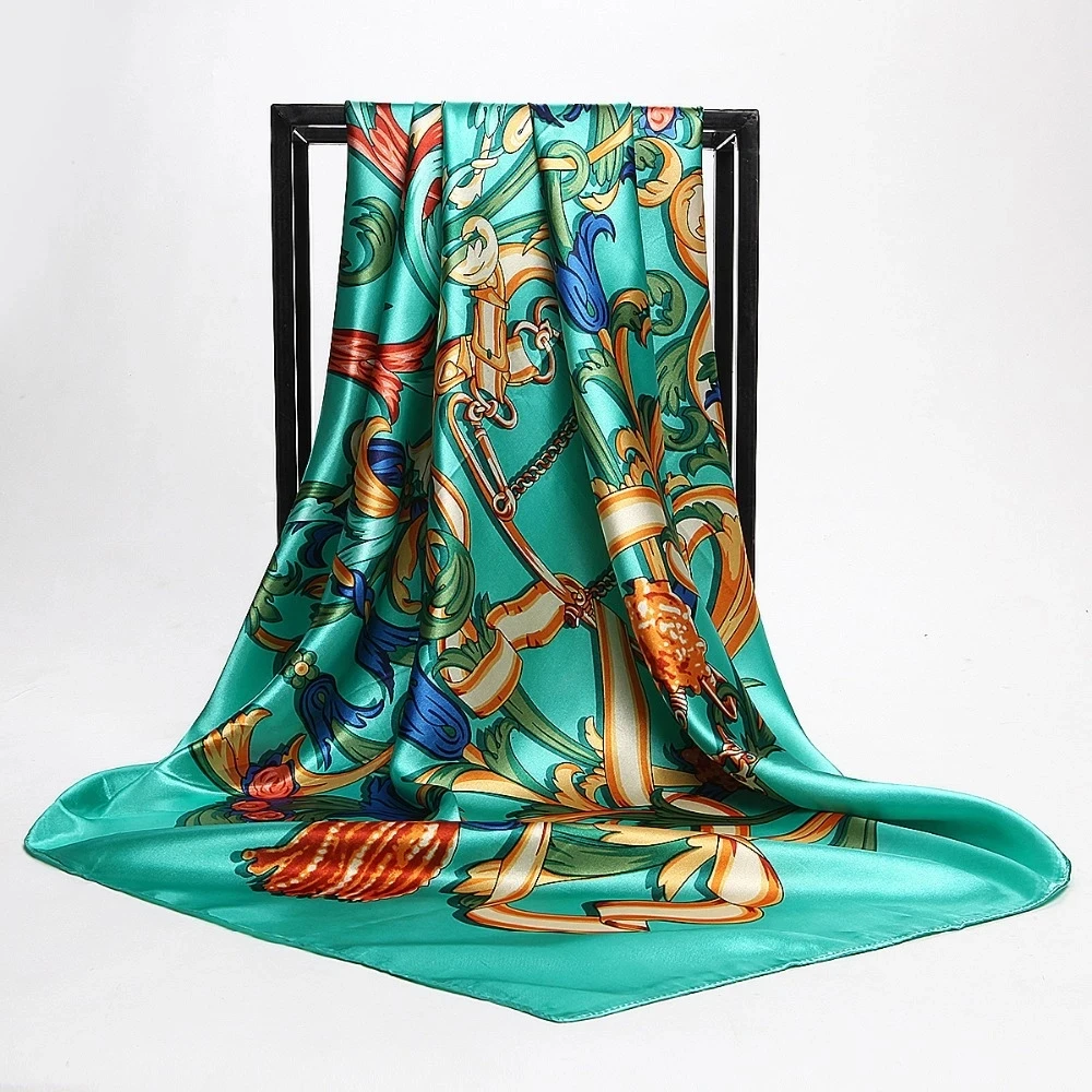 Customised Silk Scarf for Women Large Square Floral Digital Silk Scarf Printing
