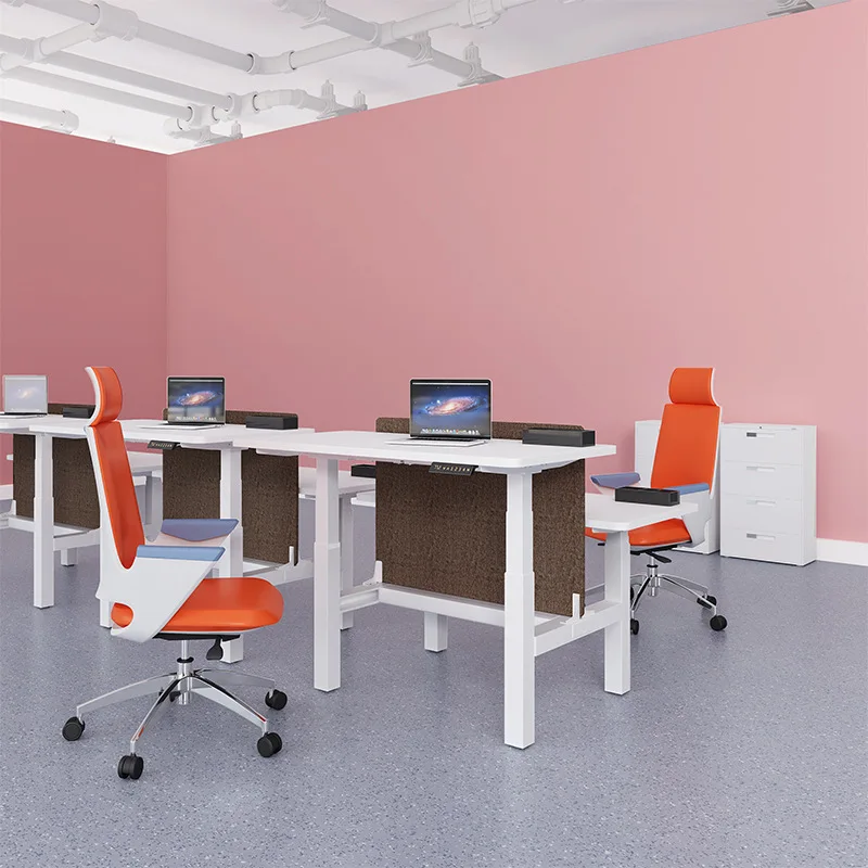 Factory custom furniture layout office cubicle workstation desk 4 person modular office partition desk bureau de travail