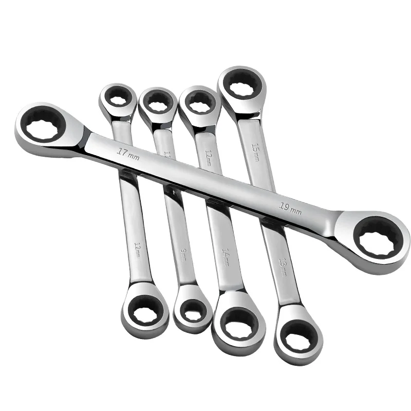 Factory Supply Double-Headed One-Way Ratchet Wrench Metric Manual Labor-Saving Quick Ratchet Wrench Plum Wrench