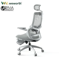 Recliner Black Ergonomic Folding Armrest Swivel Office Chair With Footrest