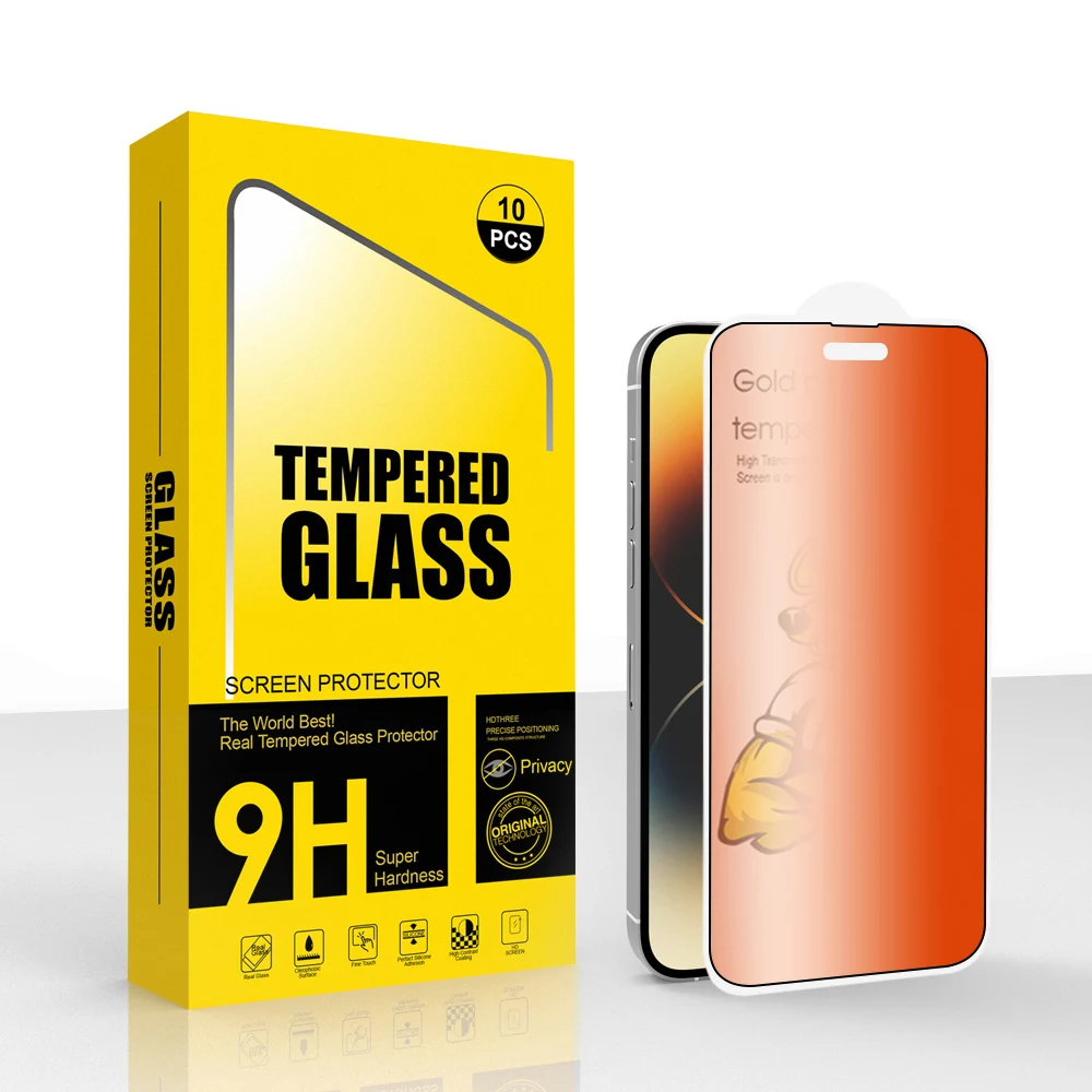 9h 2.5d Full Curved Cover Wholesale Phone Privacy Tempered Glass Screen Protector For Iphone 14 13 12 11 Pro Max Xs Xr X 8  Mini