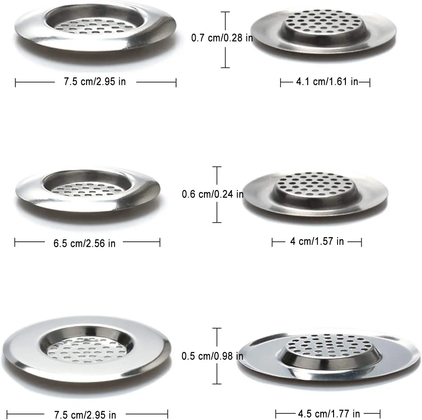 Stainless Steel round Hot Sale Kitchen Sink Filter High Quality bathroom Drain basket Wholesale Sink Strainer Drain Strainer