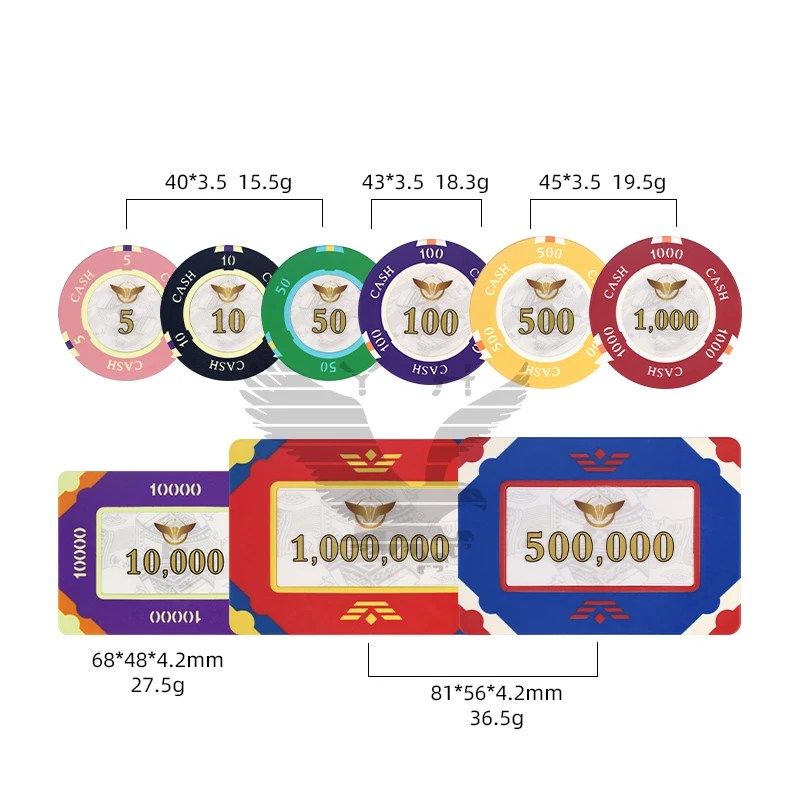YH Casino Product Manufacturers Nylon China Numbered Poker Chips Game