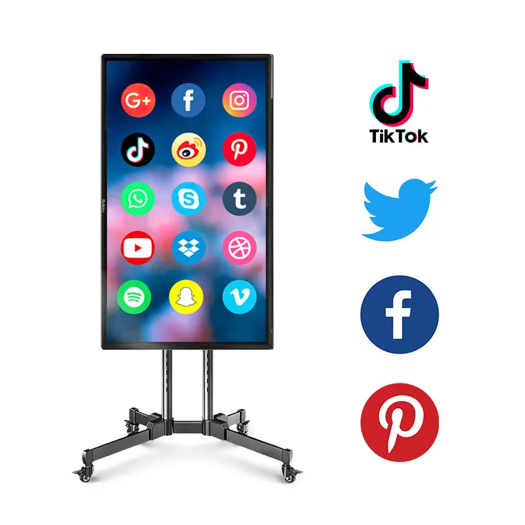 OEM/ODM 32/43/50/55/65 Inch Display Movie Live Streaming Equipment Mobile Broadcast Machine