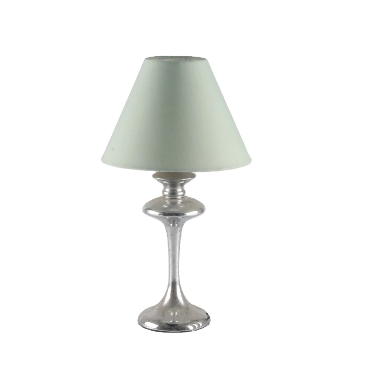 Warm Simple romantic handmade green small lampshade bedroom decoration bedside metal table lamp