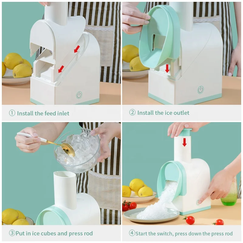  Small Kitchen Accessories Ice Cream Tools Portable Electric Snow Cone Maker Crusher