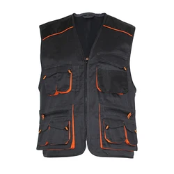 2022 custom print logo men work cargo photographer black mesh utility vest