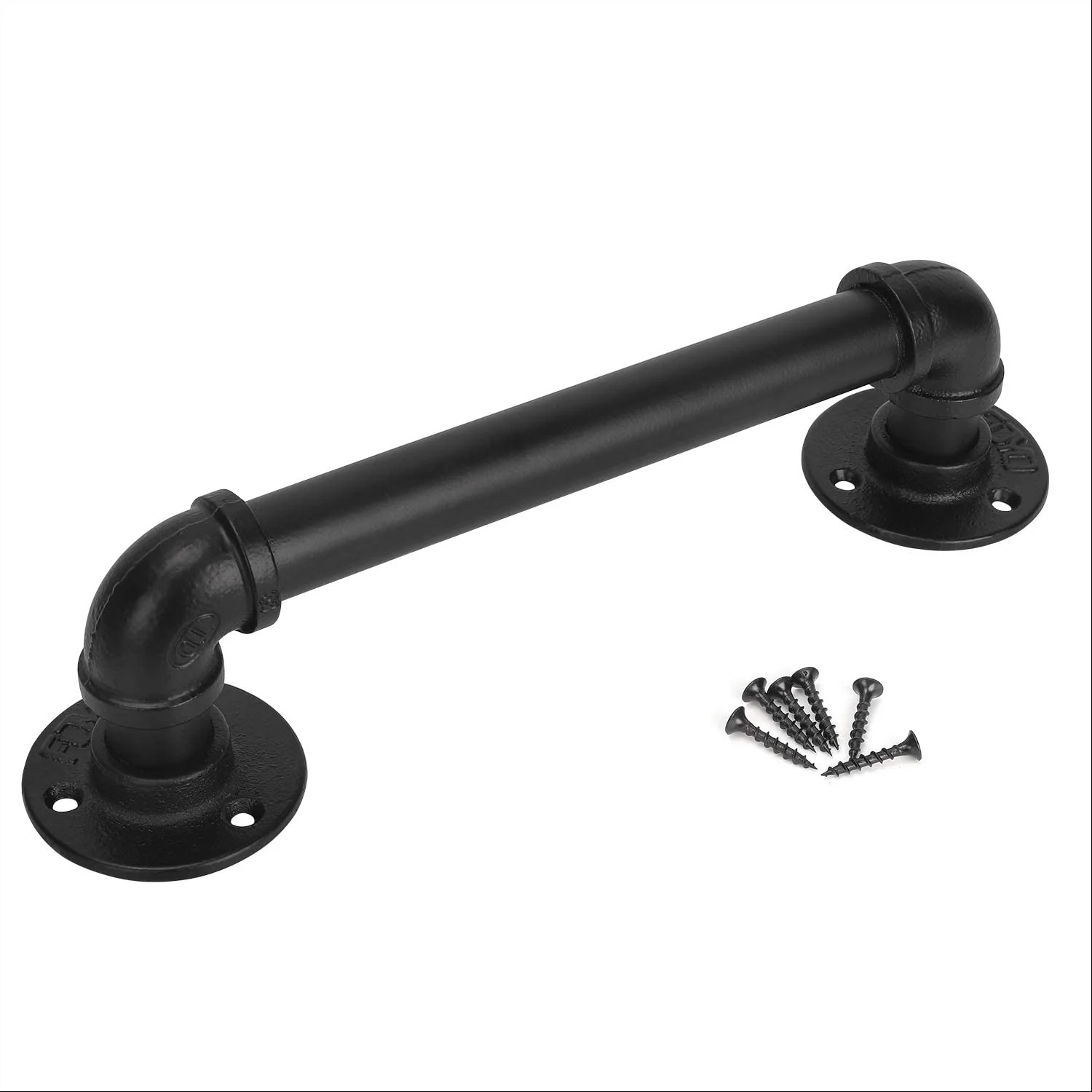 Rustic Black  Metal Cast Iron Antique Pulls Front Exterior Interior Retro Industrial Pipe Set Door Handles