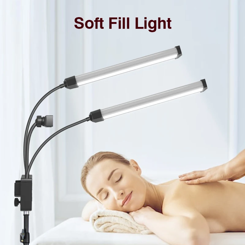 2 Arms Led Eyebrow Tattoo Light Microblading Eyelash Extension Led Floor Lamp for Beauty Spa Salon Makeup Fill Light