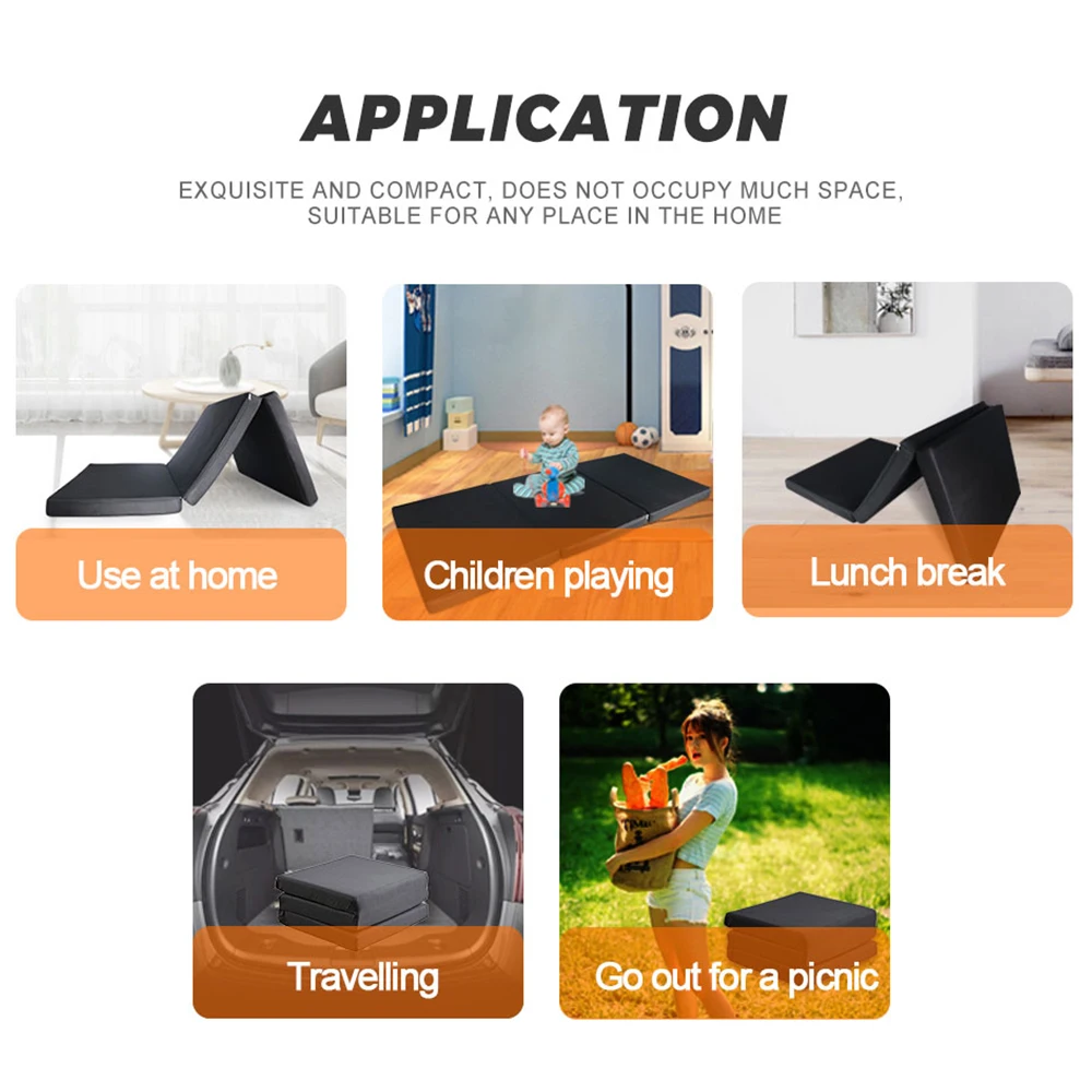 Portable tesla mattress waterproof Vacuum 3 In 1 Memory Foam Folding Mattress Triple Folding Mattress for Home Camping Sleeping