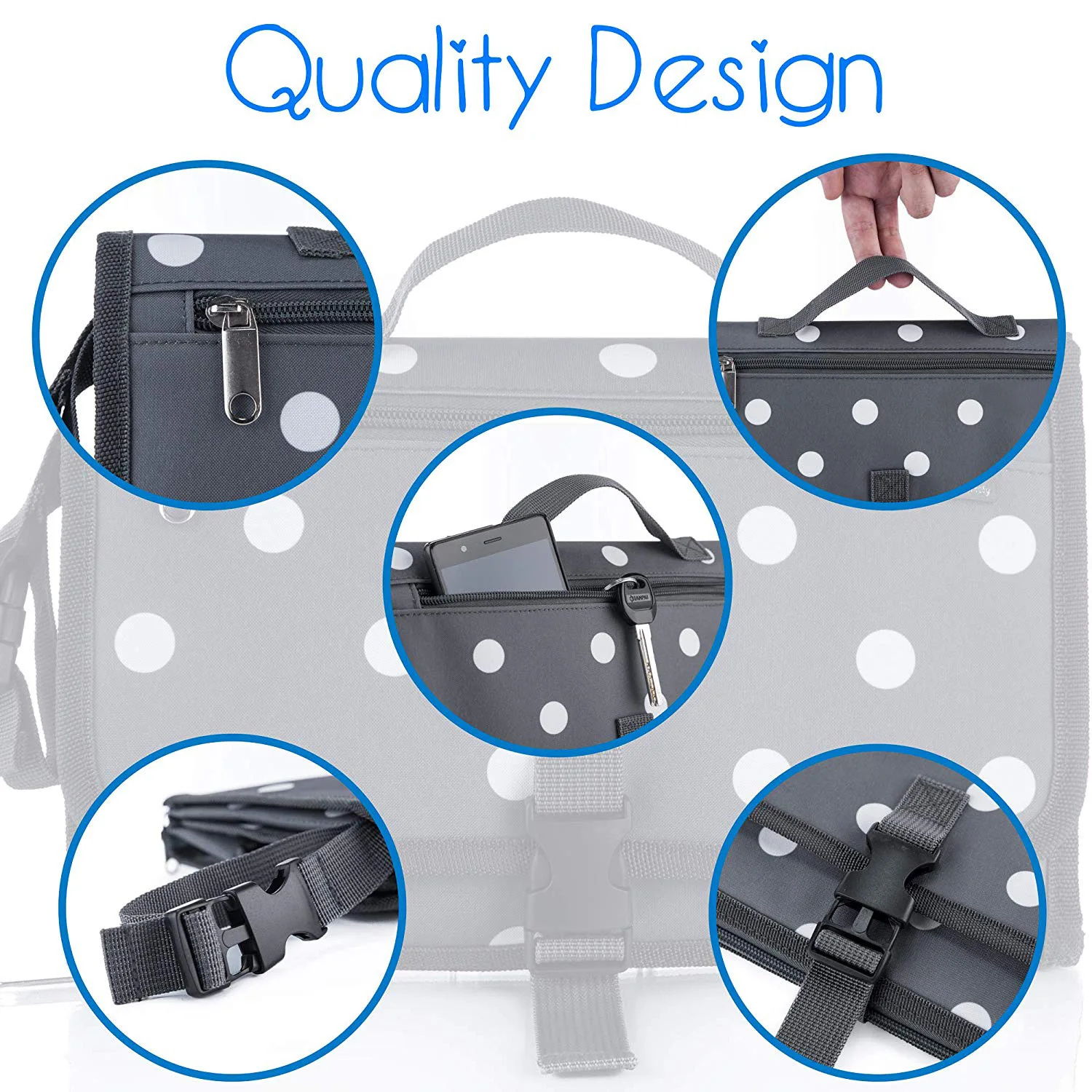 IVY Supply Wholesale Price Foldable Baby Changing Mat Bag Waterproof Outside Travel Portable Changing Pad