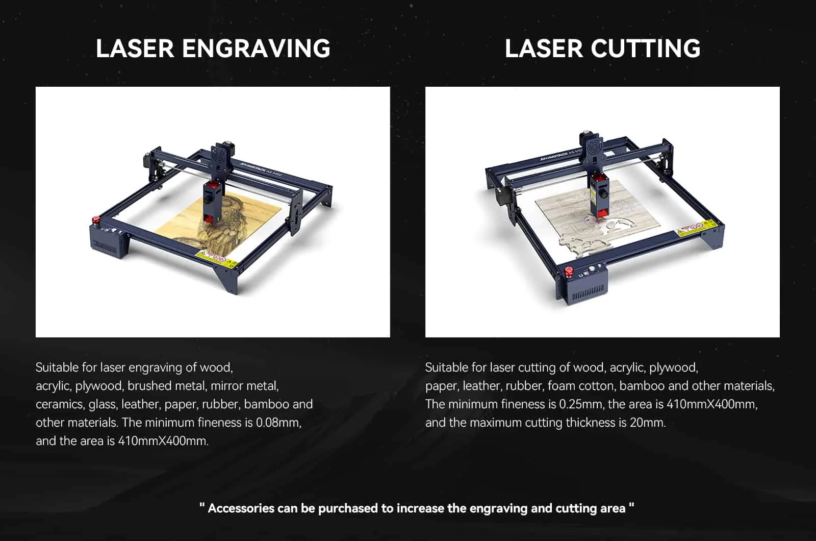 Atomstack A5 M50 CNC Laser Cutting and Engraving Machines Portable Laser Cutting Machine Metal Small Laser Engraving