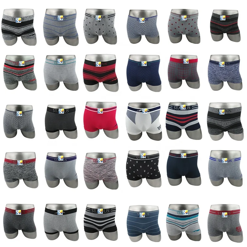 OEM ODM Manufacturer Custom LOGO Knitting Seamless Underpants Male Shorts Men Boxer Briefs Mens Underwear