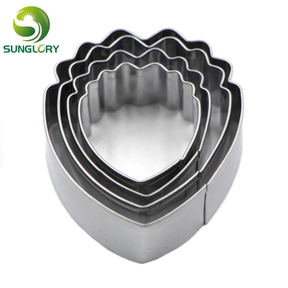 Набор резцов из нержавеющей стали для цветов, комплект из 4 предметов для вырезания пионов, лепестков, жвачки, пасты, помадки, инструменты для украшения тортов