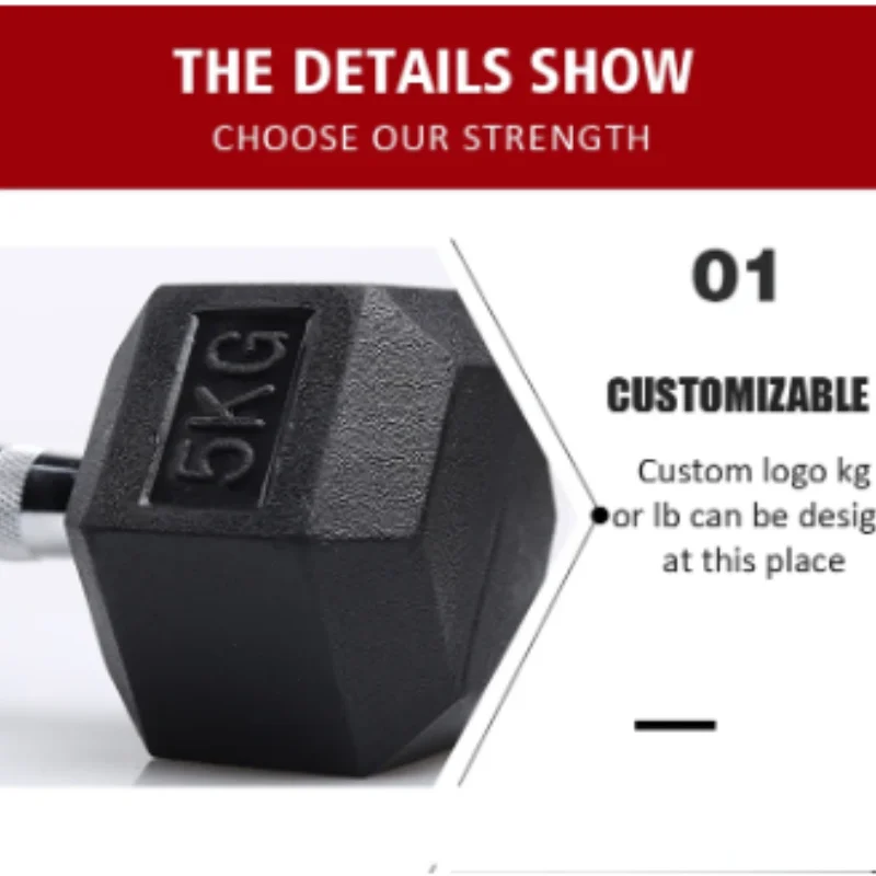 Wholesale manufacturer Home Use Free Weights Black Rubber Coated Cast Iron Hex Dumbbell Set For Gym Free Weight Training