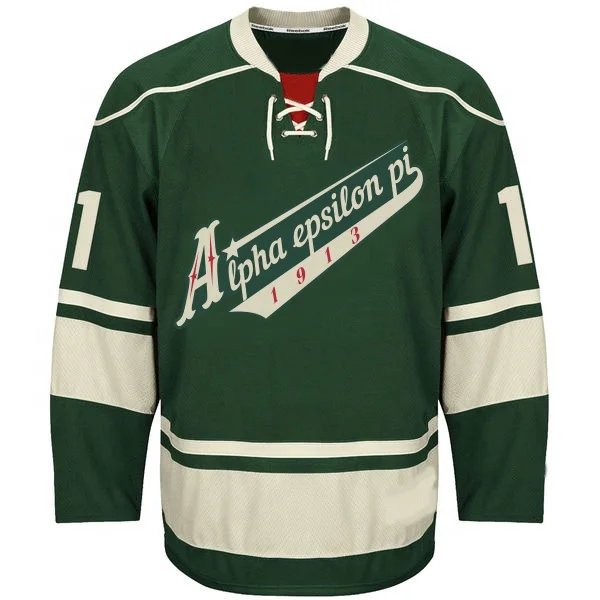 Wholesale retro black red tackle twill ice hockey uniform