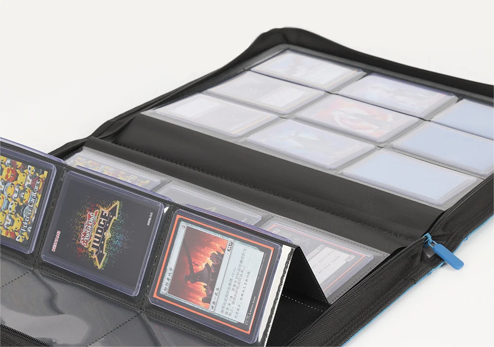 High Quality PU Leather Trading Toploaders Card Binder  9 Pockets Top Loader Card Binders