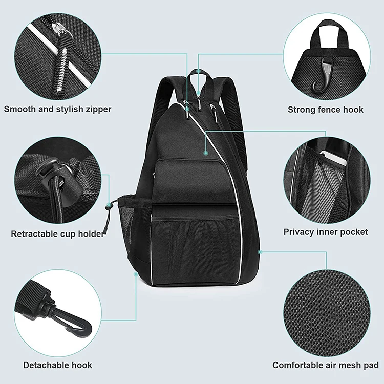 suppliers customizable men usa black canvas oxford sport pickleball backpack stylish women waterproof sport bag backpack 2023