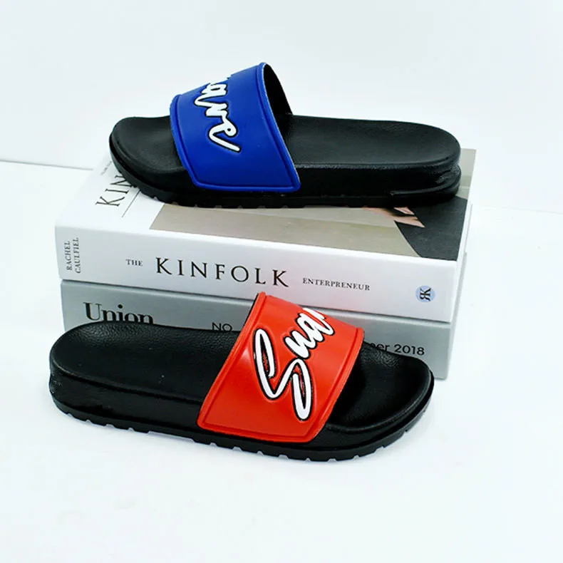 Custom embossed logo mens big size 16 anti-slippery beach thick platform ladies slides sublimation customizable slippers 2024