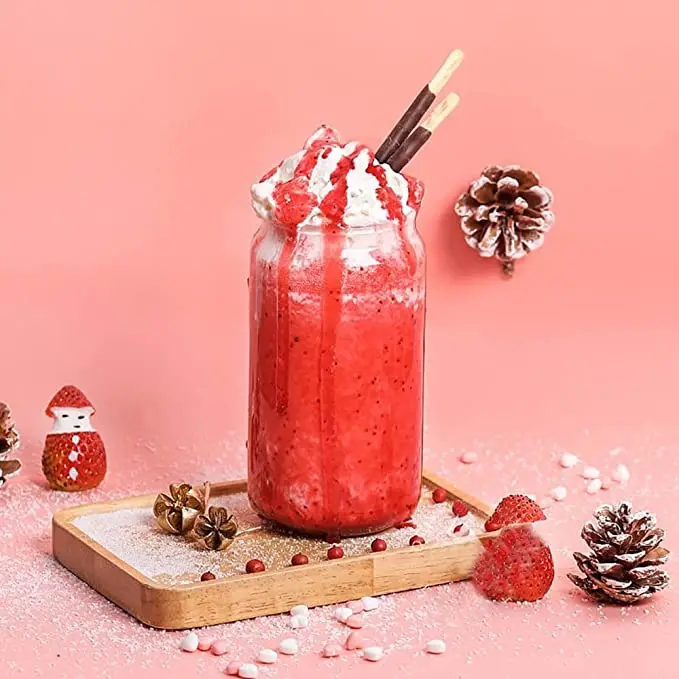 Hot Sale Sublimation 16oz 20oz Libbey  Beer Can Shaped Drinking Glasses Mugs Cups with Bamboo Lid and Glass Straw