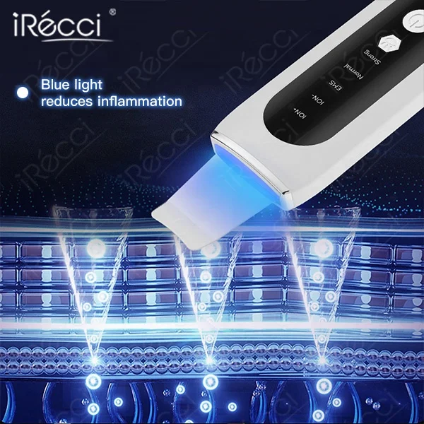 Home use portable deep clean facial spatula machine ems ultrasonic skin scrubber with for face skin care