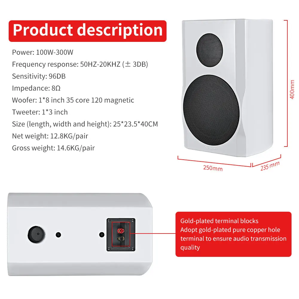 InAndOn Custom Factory 8 Inch Professional KTV Karaoke Home Speakers Piano Paint Speakers Audio Karaoke Set
