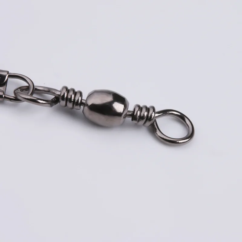 Fishing Accessories Tackle Fishing Connector Snap Swivels Rolling Ball Bearing Barrel Swivel with Safety Snap Connector