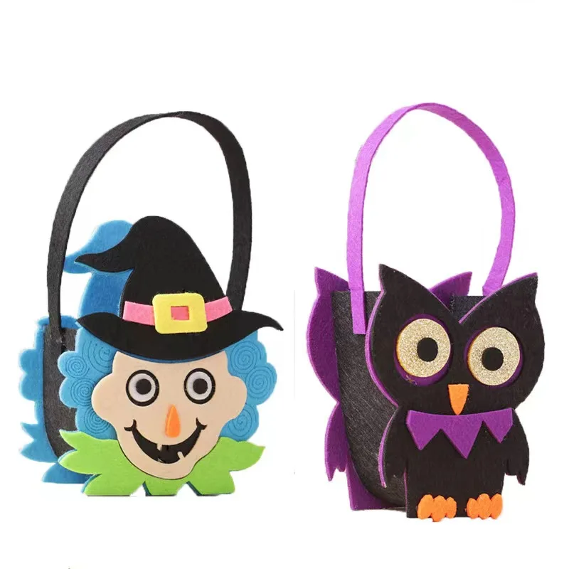 Halloween Atmosphere Decoration Witch Trick Treat Handbag Felt Candy Pouch Party Festival Children Gift Bag