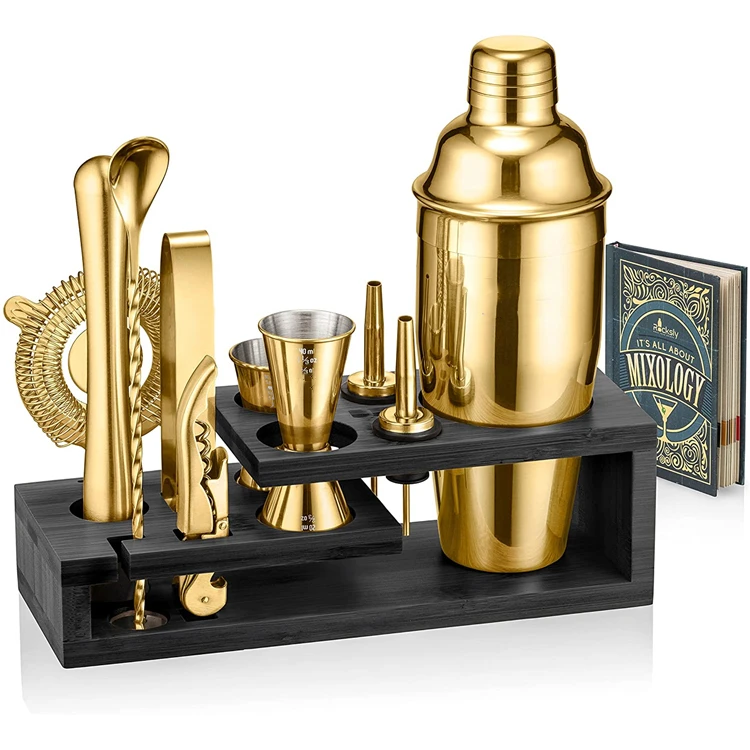 PURPLESEVN 500ml 700ml 24oz Stainless Steel Martini Cocktail Shaker Set Kit Margarita Mixer Drink Shaker With Built In Strainer