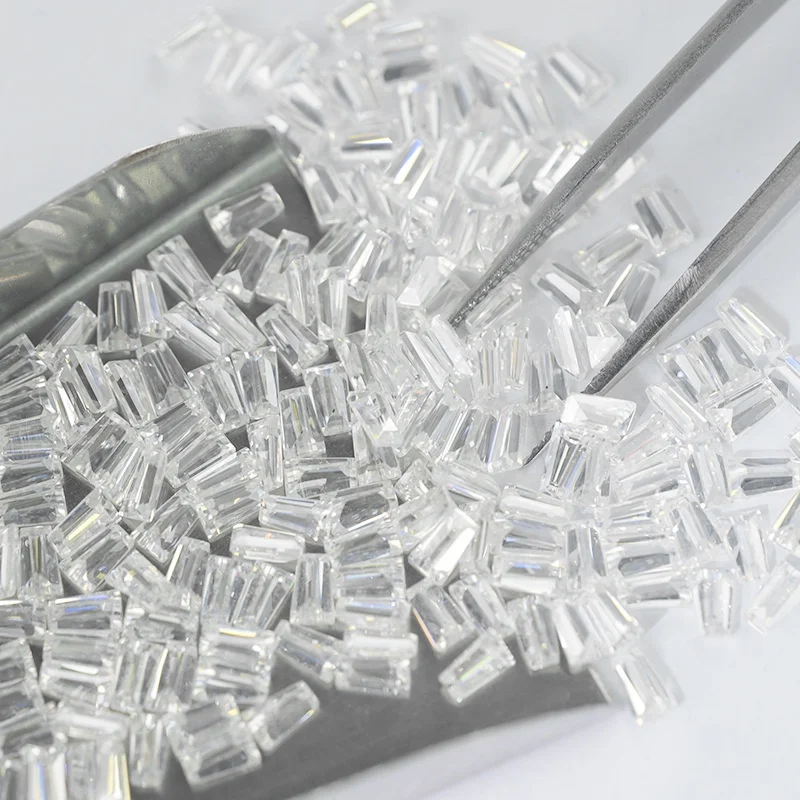 SICGEM Loose Moissanite Trapezoid Melee 4mm 5mm 6mm Gemstone 50 Pcs 100 Pcs White Colorless Moissanite for Jewelry Making