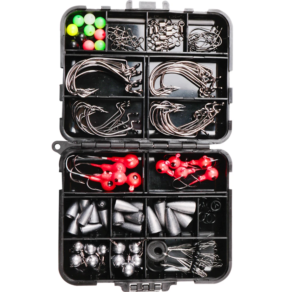 
 Набор рыболовных аксессуаров, джиг-крючки, пуля, окунь, грузила, рыболовные Вертлюги, защелки, грузила, снасти для рыбалки  