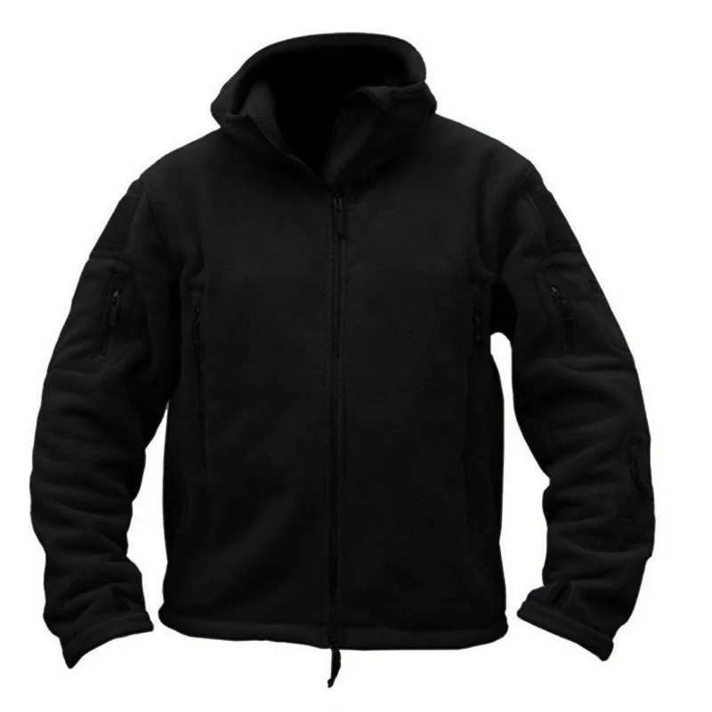 Men Hooded Polar Fleece Sports Hiking Outdoor Windproof Plus Size Men Jackets Camping Clothes