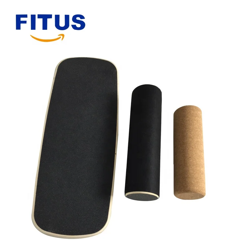 FITUS Wooden Balance Board Trainer With Roller Seesaw Board For Skate and Surfing Exercise