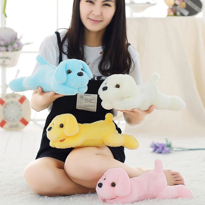 Wholesale cute glowing dog stuffed animal plush toys soft LED light up dogs for kids