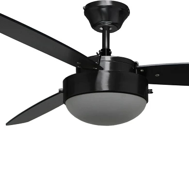 EVERGREEN Indoor elegant Ceiling Fan with LED Light 20W and Wall Control 52 Inch Black Ceiling Fan