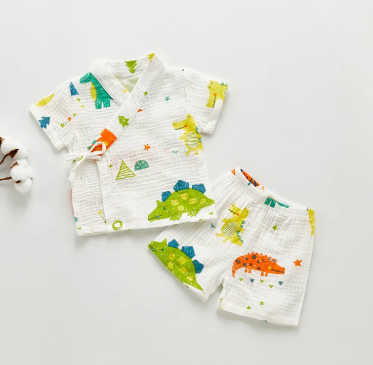 2023 Summer Baby Boy Clothes 2-pieces New Born Kids Clothes Baby Girl Clothes Rompers 0-2 Ages Short Spring Baby Unisex Set