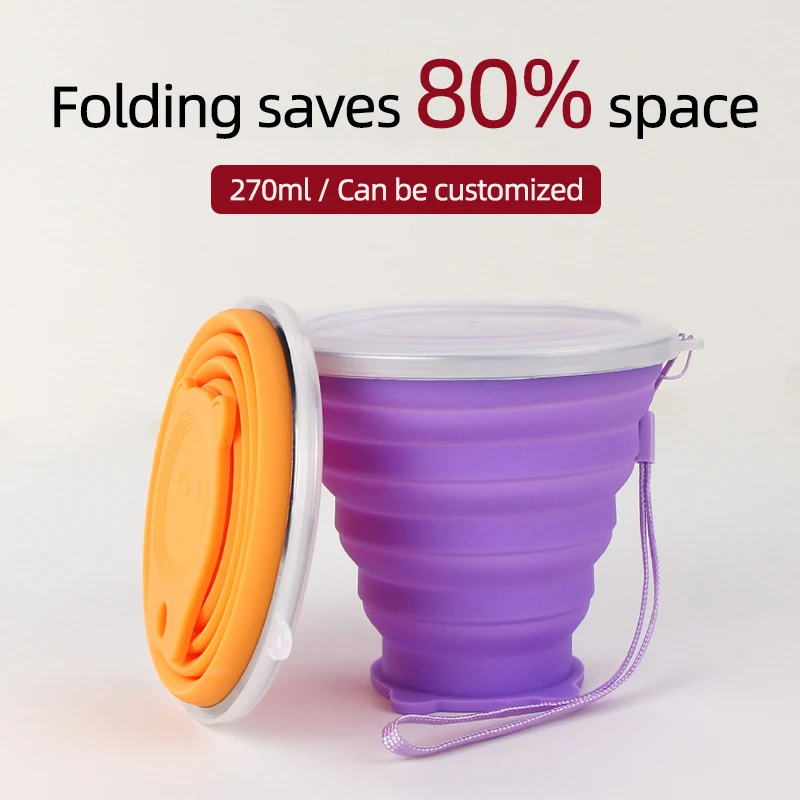 Уличная портативная силиконовая складная многоразовая чайная чашка