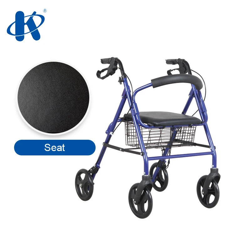 Kaiyang KY9146L Aluminum Frame 4 Wheeled Four Wheel Walker With Seat Deluxe Design Heavy Duty Rollator