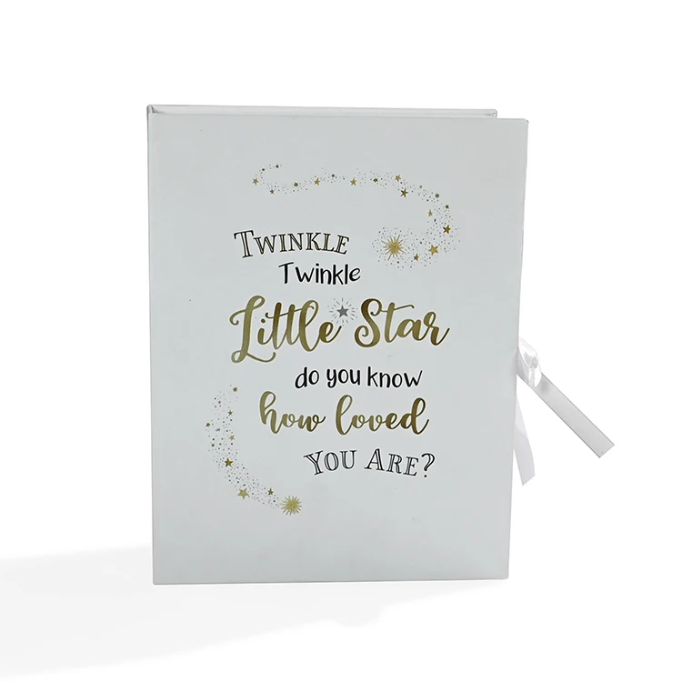 Custom Eco Friendly Decorative Cardboard Paper Baby First Tooth Keepsake Box With Ribbon