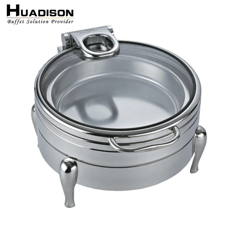 Huadison restaurant equipment luxury food warmer golden stainless steel chaffing dish for restaurant hotel