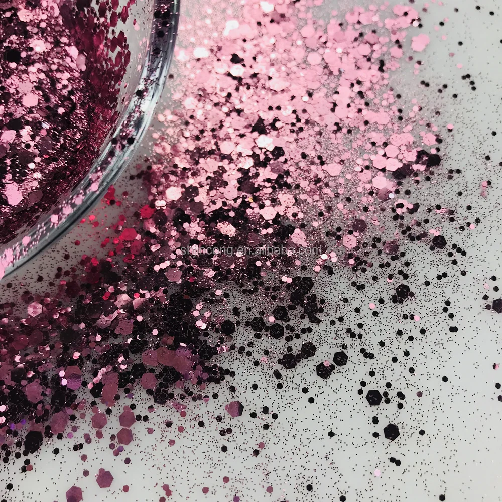 Bulk Wholesale PET Eco-friendly Fine Chunky Holiday Glitter Powder in Shaker For Craft Decorations Nail Art