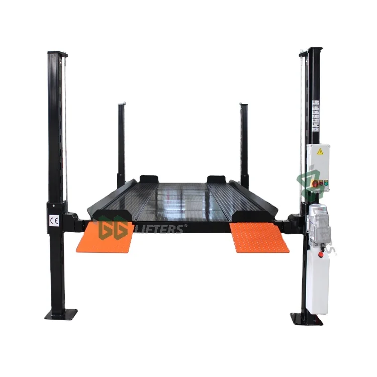 4 post car platform hydraulic  parking lift heavy duty  4 posts  Automatic  hydraulic car stacker  lift garage auto