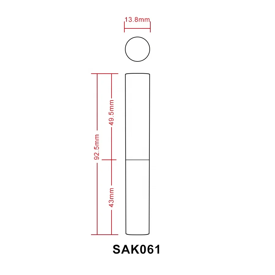 Eco-friendly 9g plastic cosmetic packing container bottle black lipstick tube empty slim round lip stick tube packaging