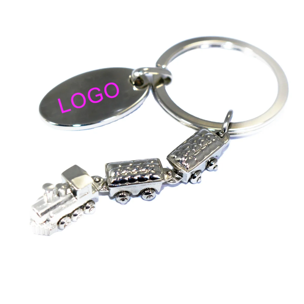 Personalized High Quality Souvenir Gift 3D Blank Train Shaped Keychain Creative Railway Zinc Alloy Metal Key Chain