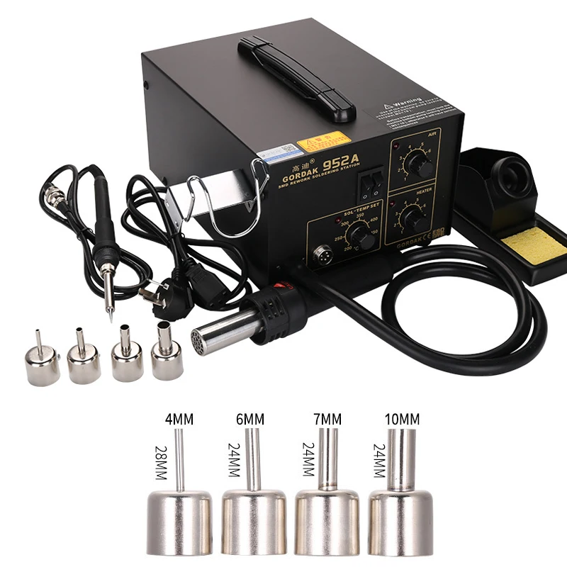 952A Soldering Station  2 in 1 Hot Air Stations And Electric Soldering Iron BGA Rework Station