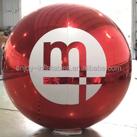 Large Custom Double Layer PVC Advertising Hanging Mirror Ball Sphere Reflective Balloons Inflatable Mirror Ball