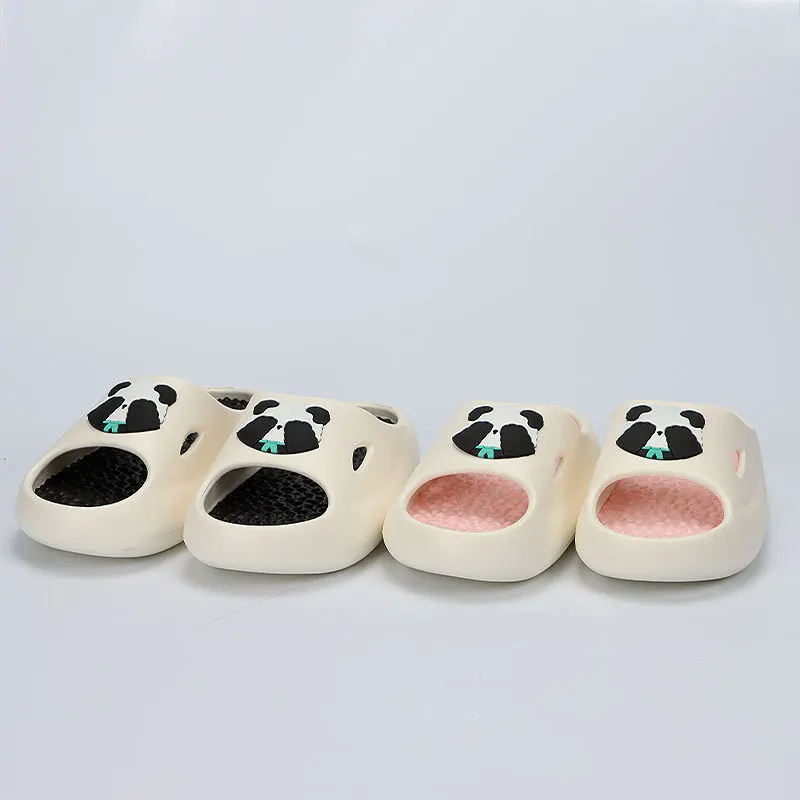 5CM platform slippers Female summer wear senior sense panda sandals bathroom massage home slippers men wholesale